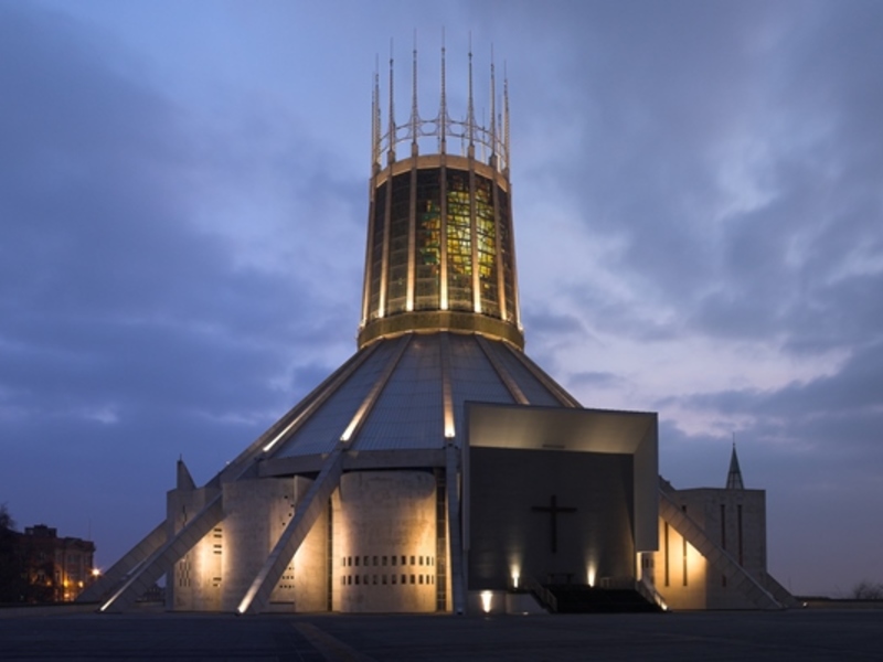 Liverpool Metropolitan Cathedral At Dusk 